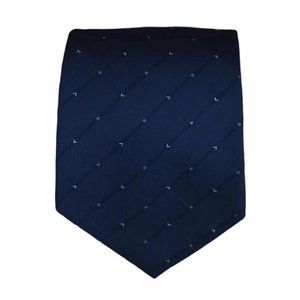 LANCEL Blue Striped Geometric Silk Tie FRANCE 59"/ 3.8" EC